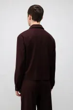 Antioch Burgundy Relaxed Fit Zip-Up Men's Jacket