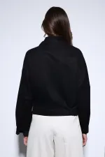 Trench-coat court noir croisé pour femme Antioch