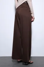 Antioch Kahve Geniş Paça Kadın Pantolon