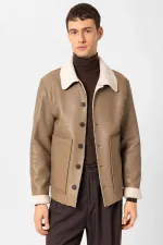 Veste en similicuir pour homme Antioch avec doublure en vison