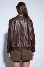 Veste bomber en similicuir Antioch Coffee