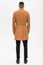 Trench-coat croisé à ceinture couleur fauve Antioch