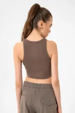 Débardeur court côtelé pour femme Antioch Coffee