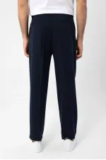 Pantalon homme Antioch bleu marine à taille haute plissée et coupe décontractée