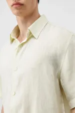 Chemise homme Antioch jaune 100 % lin coupe décontractée