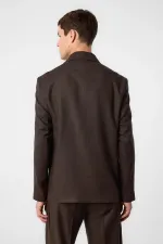 Veste blazer homme Antioch Coffee Relax Fit en lin mélangé