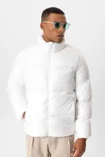 Antioch Beyaz Dik Yaka Kauçuk Şişme Mont