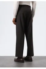 Antioch Açık Kahve Relax Fit Çizgili Erkek Pantolon