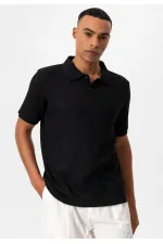 Antioch Siyah Slim Fit Polo Yaka Erkek T-Shirt