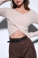 Antioch Bej Kruvaze Kadın Bluz