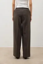 Antioch Coffee High-Waisted Pleated Women's Trousers