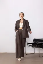 Antioch Coffee 100% Linen Women's Blazer Jacket