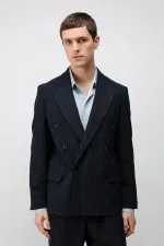 Costume rayé Antioch Navy coupe décontractée pour homme