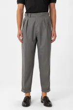 Pantalon homme Antioch gris plissé taille haute