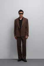 Antioch Kahve Relax Fit Baggy Pilili Erkek Pantolon