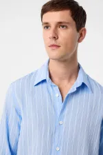 Antioch Bebe Blue Relax Fit Striped Boys' Shirt