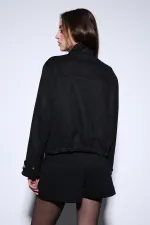 Antioch Siyah Süet Bomber Ceket