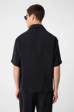Antioch Black Apache Collar Modal Fabric Men's Shirt