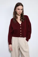 Gilet Antioch bordeaux en laine mélangée