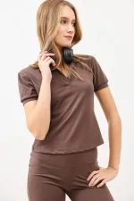 Antioch Kahve Polo Yaka Kadın T-Shirt