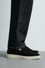 Mocassins Antioch en cuir suédé noir cousu