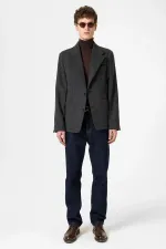 Blazer oversize pour homme Antioch anthracite à chevrons