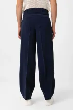 Pantalon homme Antioch Navy en modal, coupe décontractée et ceinture