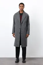 Manteau homme Antioch gris coupe décontractée à chevrons