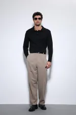 Pull basique pour homme Antioch à col polo noir