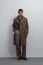 Trench-coat Antioch marron clair coupe décontractée pour homme