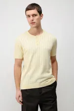 Antioch Yellow Textured Men's Knit T-Shirt