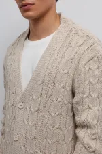 Gilet pour homme Antioch écru à tresse texturée