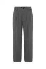 Pantalon homme Antioch gris à taille haute et coupe décontractée, plissé