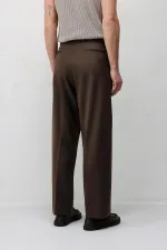 Antioch Coffee Pleated Relaxed Fit Men's Trousers