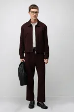 Antioch Burgundy Relaxed Fit Zip-Up Men's Jacket