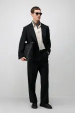 Costume rayé noir Antioch coupe décontractée pour homme