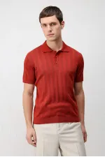 Polo homme Antioch rouge en maille texturée