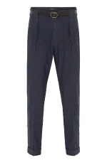 Antioch Indigo Belted Double Hem Trousers
