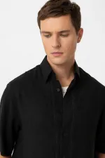 Chemise décontractée pour homme Antioch en lin mélangé noir