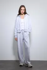 Antioch Gri Melanj Kapüşonlu Eşofman Takım