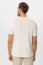 T-shirt basique Antioch écru à col en V pour homme