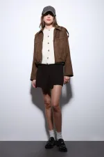 Antioch Taba Süet Görünümlü Bomber Kadın Mont