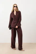 Veste cintrée drapée bordeaux Antioch