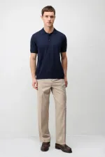 T-shirt à col polo slim confortable bleu marine Antioch pour homme