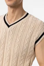 Antioch Taş 100% Pamuk Örgü Erkek Yelek