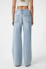 Jean Antioch bleu clair taille haute pour femme