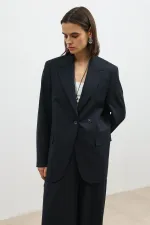 Antioch Navy Double-Breasted Women's Blazer