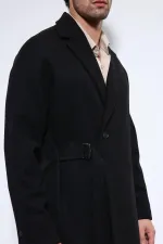 Antioch Black Belted Oversize Men's Coat Antioch Black Belted Oversize Men's Coat