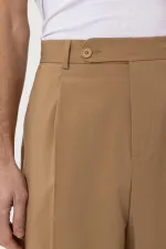 Antioch Camel Baggy Yüksek Bel Erkek Kumaş Pantolon