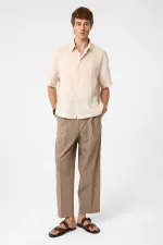 Antioch Beige 100% Linen Relaxed Men's Shirt